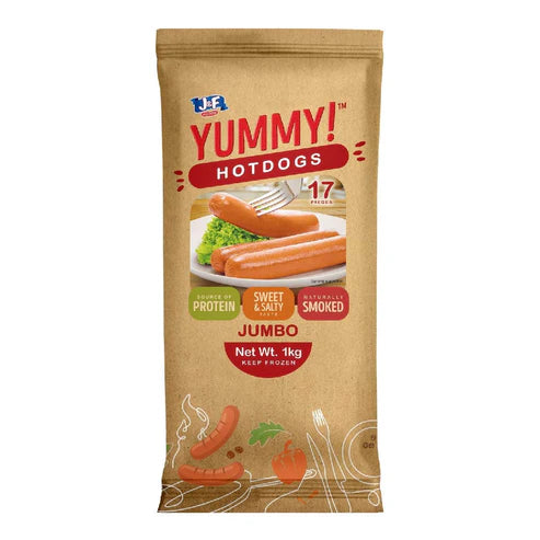 J&F Foods Yummy Hotdogs Jumbo 1kg