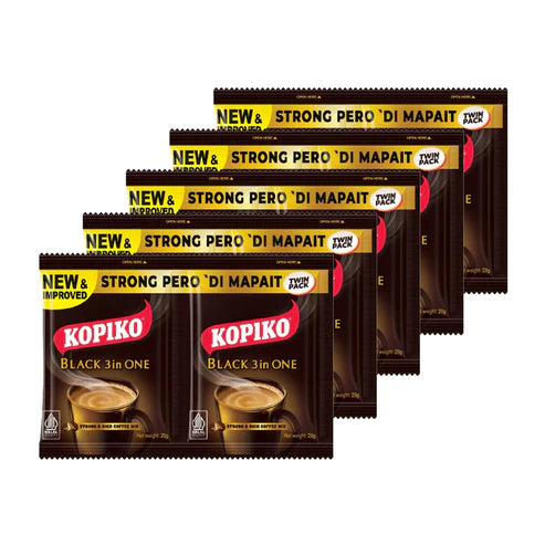 Kopiko Black 3in1 Strong & Rich Coffee Mix Twin Pack 5x40g