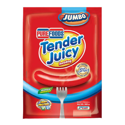 Purefoods Tender Juicy Hotdog Jumbo 4.5in 500g